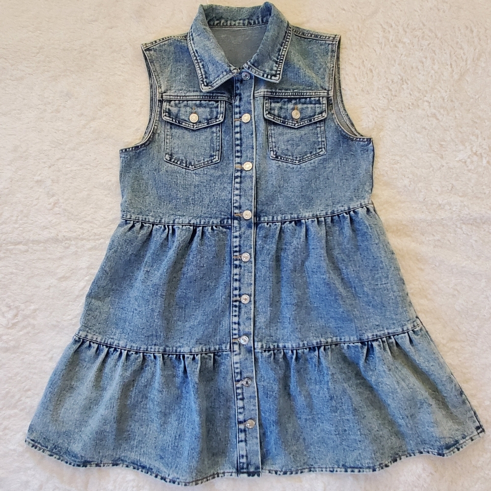 Blue Jean Dress. Size Large. - Picture 5 of 11